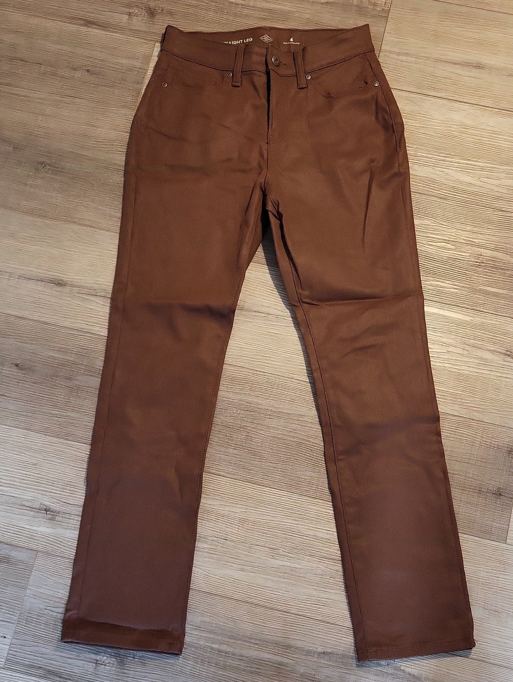 St. John's Bay Women's Brown Straight-Leg Pants